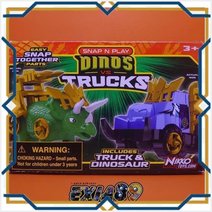 [exi] snap n play dinos vs trucks (3) nikko toys