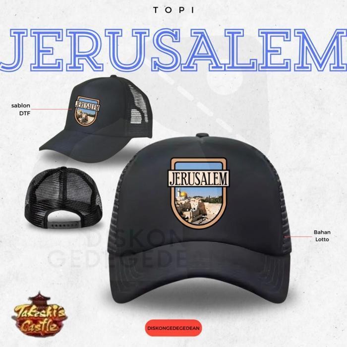 Murah Diskongedegedean Topi Trucker Souvenir Oleh Oleh Jerusalem Topi Jaring