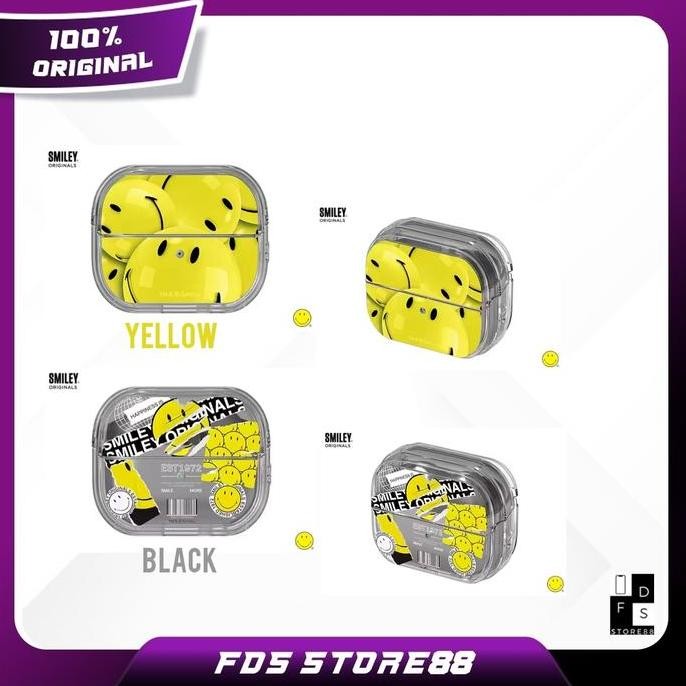 Samsung Galaxy Buds 3 Buds 3 Pro Smiley Yellow Black Clear Cover Original New Stok