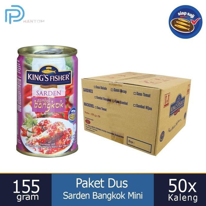 

BARU KTMSTORE PAKET 1 DUS 50PC KING'S FISHER SARDEN SAUS BANGKOK 155G MAKANAN KALENG