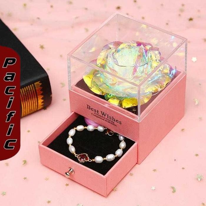 

Promo Gift Box Drawer Kotak Penyimpanan Perhiasan Hadiah Bunga Mawar Rose Acrylic