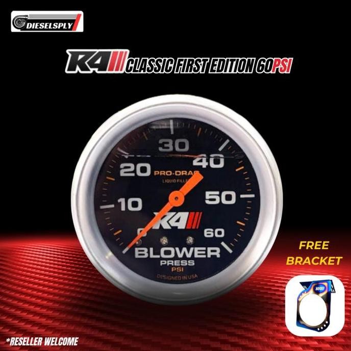Boost Meter R4 Classic 60 Psi Innova/Fortuner/Pajero Free Bracket