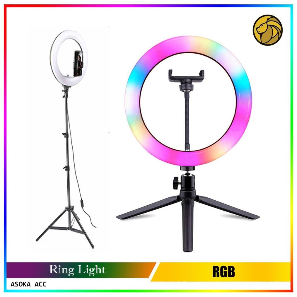 Ring Light 33 cm - 26 cm - 20 cm Selfie LED RGB Light - Tripod 2,1 M