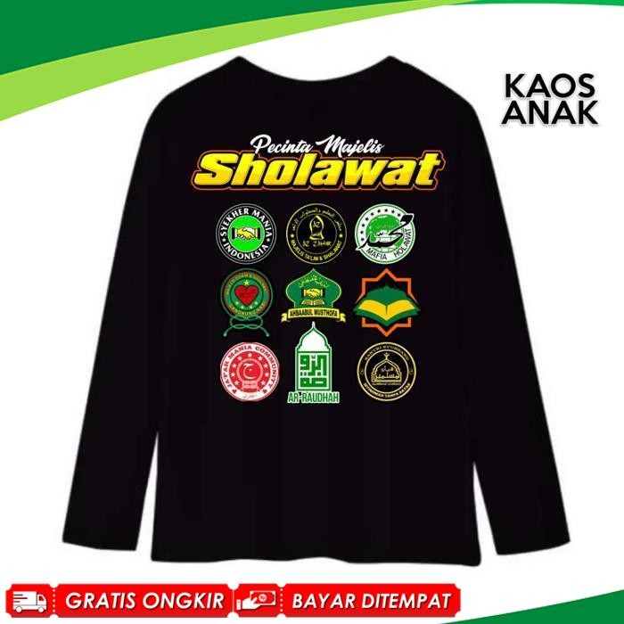 [Bisa Cod] Sale Kaos Anak Pecinta Majelis Sholawat Lengan Panjang Katun Cotton Combed 30S Fashion Di