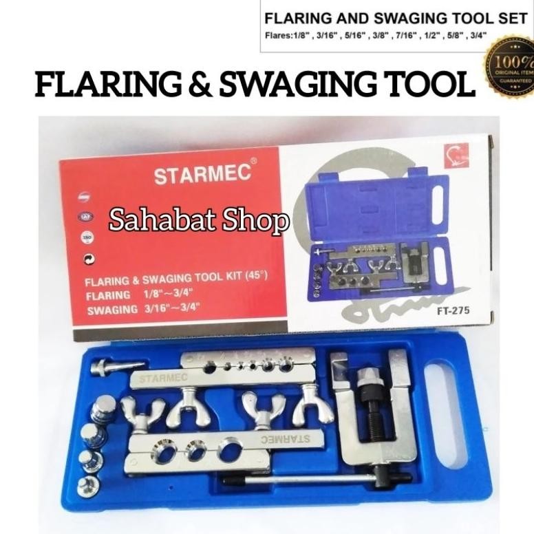 Flaring & Swaging Tool Set FT-275 / Alat Pemekar Pipa AC Ukuran 1/8" - 3/4"