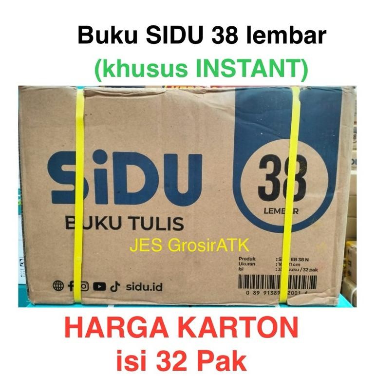 

READY STOCK (KARTON) Buku Tulis SIDU 38 lembar KARTONAN isi 32 Pak (khusus INSTANT)