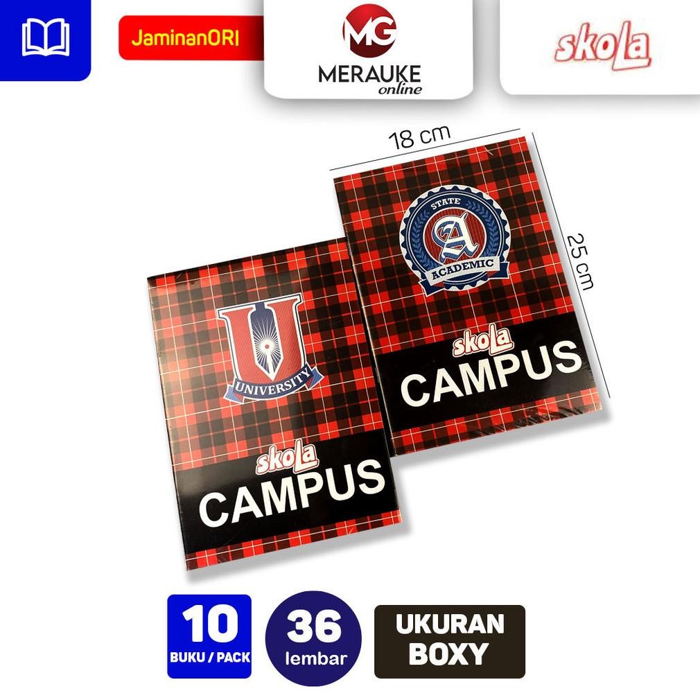 

READY STOCK Buku Tulis Campus SKOLA 36 Lembar (1 Pack isi 10 Buku)