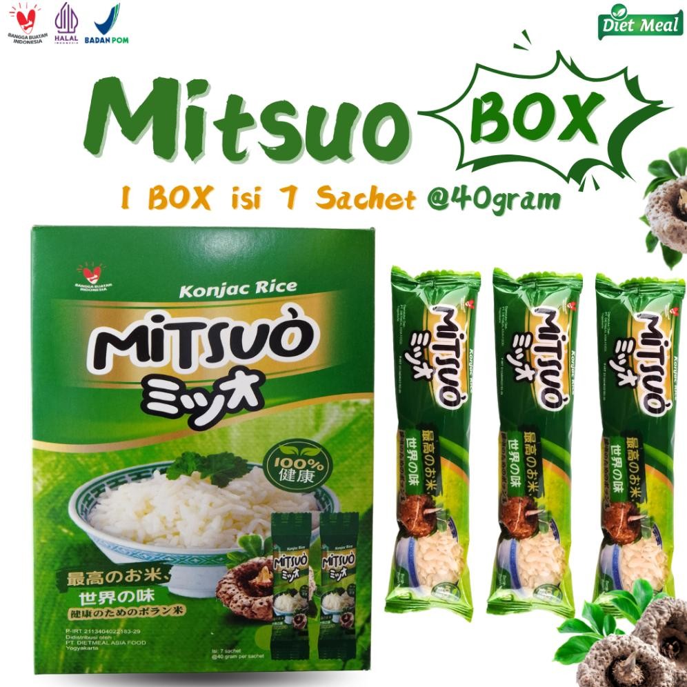 

Beras Porang shirataki MITSUO kemasan DUS BOX isi 7 sacet