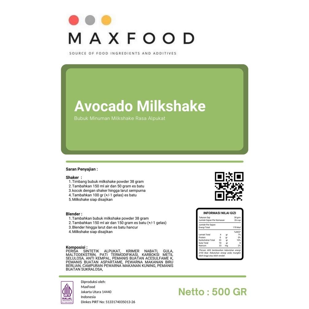 

Maxfood - Avocado Milkshake / Bubuk Minuman Milkshake Rasa Alpukat 500 Gram (Baru)