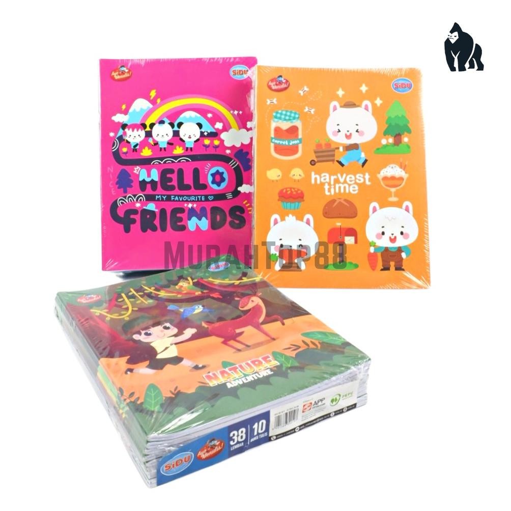 

READY STOCK Buku Tulis Sidu 38 Lembar / Buku Sekolah Anak Karakter Sinar Dunia [PER PACK ISI 10 PCS]