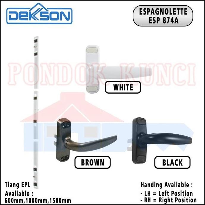 1 Set Espanyolet Espagnolette Dekkson EPL AL 874A 1000mm Dekson