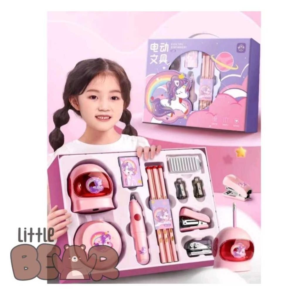 

READY STOK Set Alat Tulis Elektrik Rautan Penghapus Vacuum Pensil 11 In 1 / Electric Stationery Set 7 In 1 Siap kirim