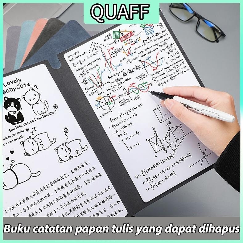

TERLARIS Papan Tulis Portable A5 Whiteboard Notebook PU Leather with Pen Draf Buku Notepad / Mantap Siap kirim