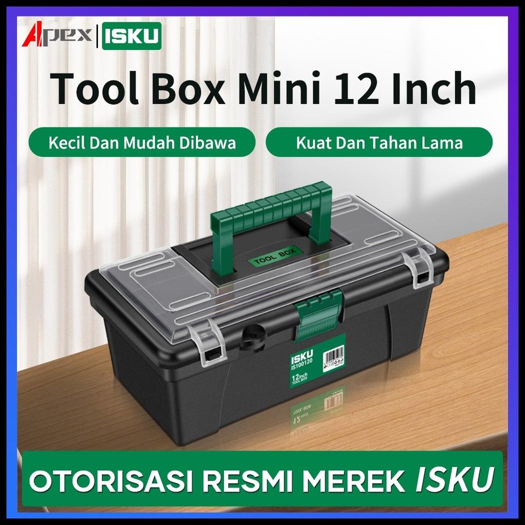 ISKU TOOL BOX BESAR 12 INCH BAHAN PP KOTAK ALAT KOTAK ALAT TAHAN LAMA / KOTAK ALAT 12 INCH / KOTAK A