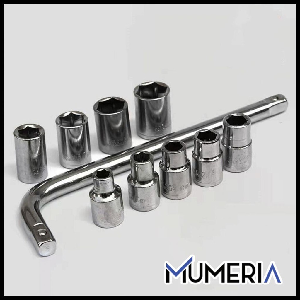 SET KUNCI SHOCK 10 IN 1 LENGKAP KOMPLIT OBENG PAS SOK SOCK SHOK SOCKET RING TOOL KIT ALAT BENGKEL SE
