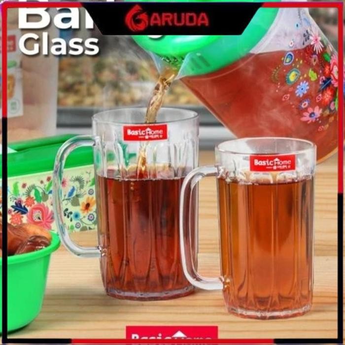 MURAH GELAS MINUMAN PLASTIK HANDLE MUG BGL-4 BARLEY GLASS 600ML
