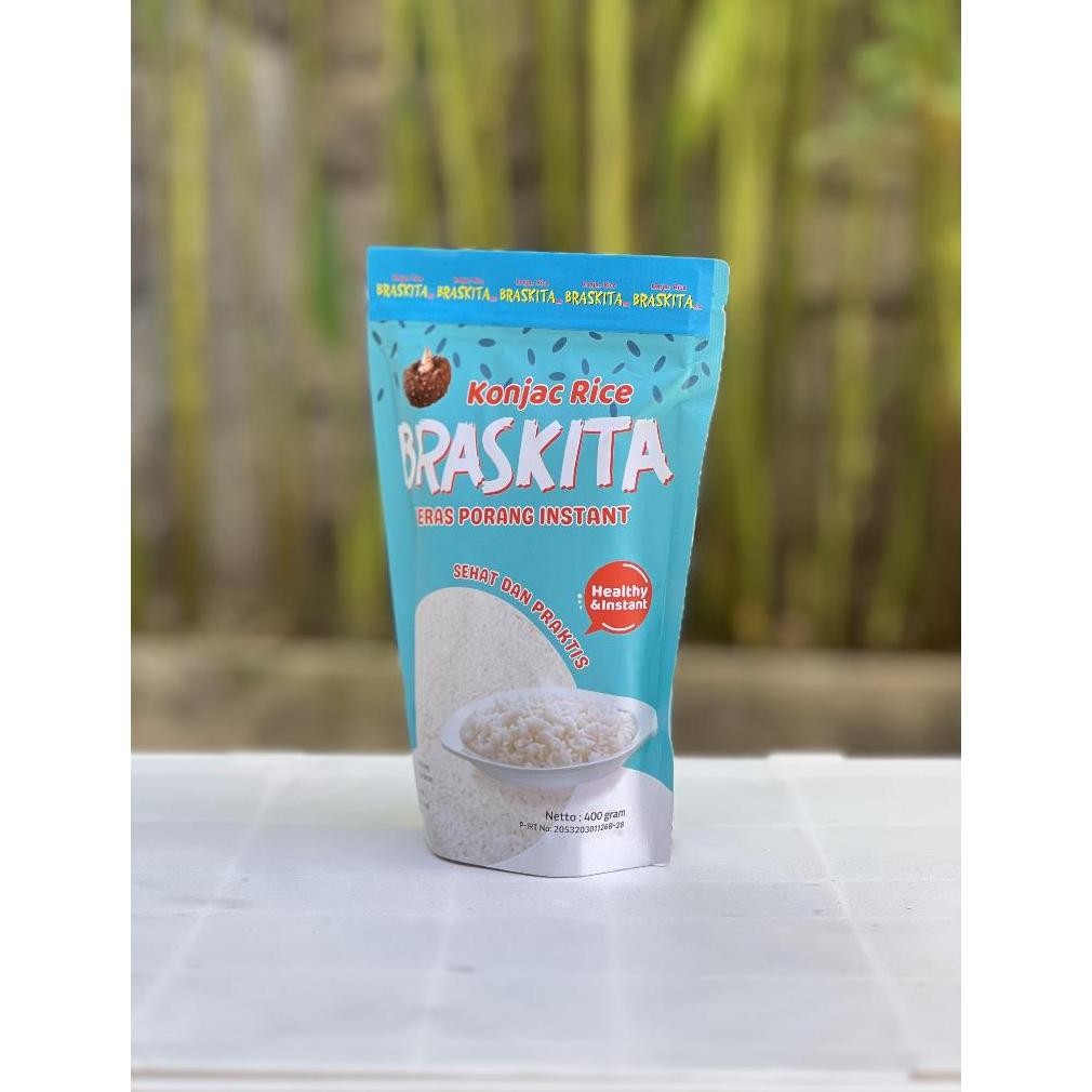 

BRASKITA Beras Porang - Beras Instan - Beras Shirataki - Konjac Rice_ Beras sehat untuk diet