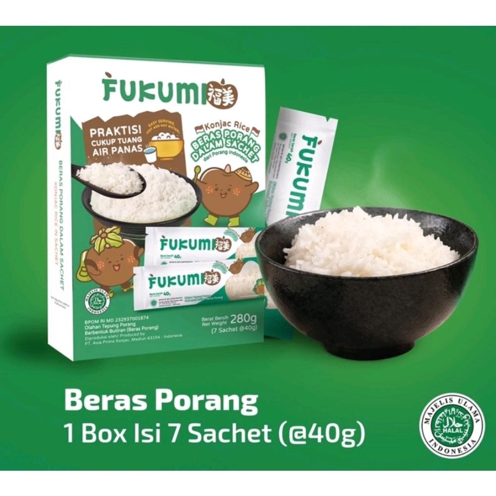 

Fukumi Beras Porang 1 Box 7 Sachet - Shirataki Konjac Rice