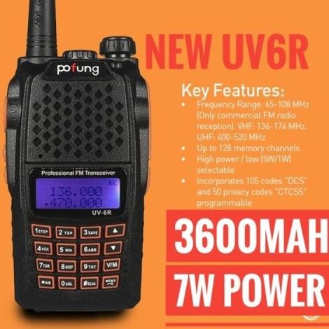 HT Handy Talky Pofung UV-6R Uv 6R Radio Walkie Talkie