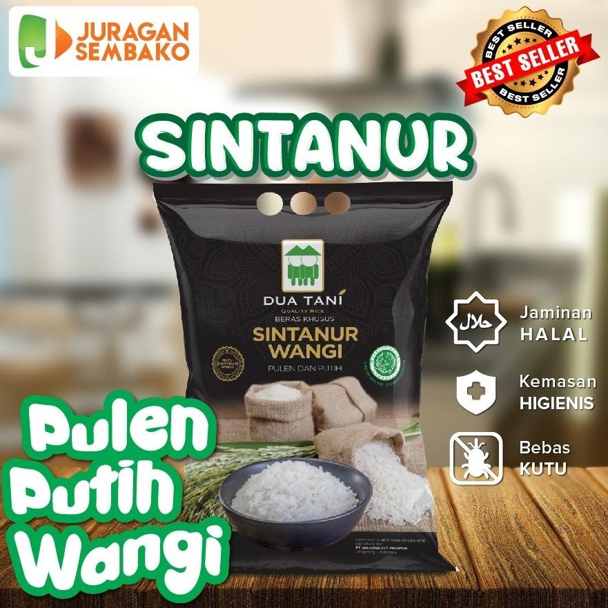 

Beras Dua Tani Pandan Wangi Sintanur 5KG - Halal Pulen Dan Wangi