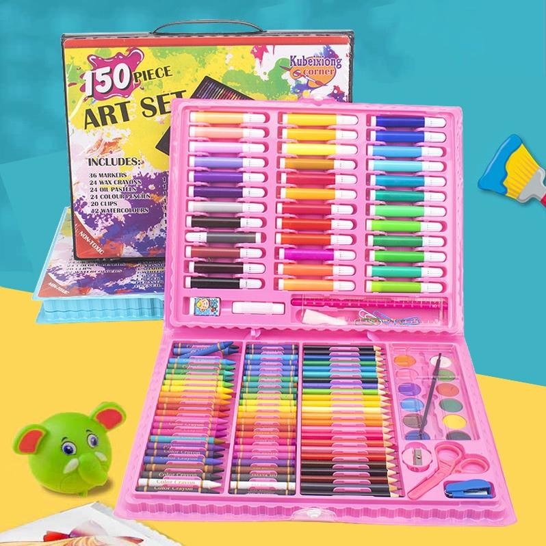 

Bermutu Crayon Set Peralatan Gambar Lukis Pensil Warna/ Art Set Isi 150 Pcs