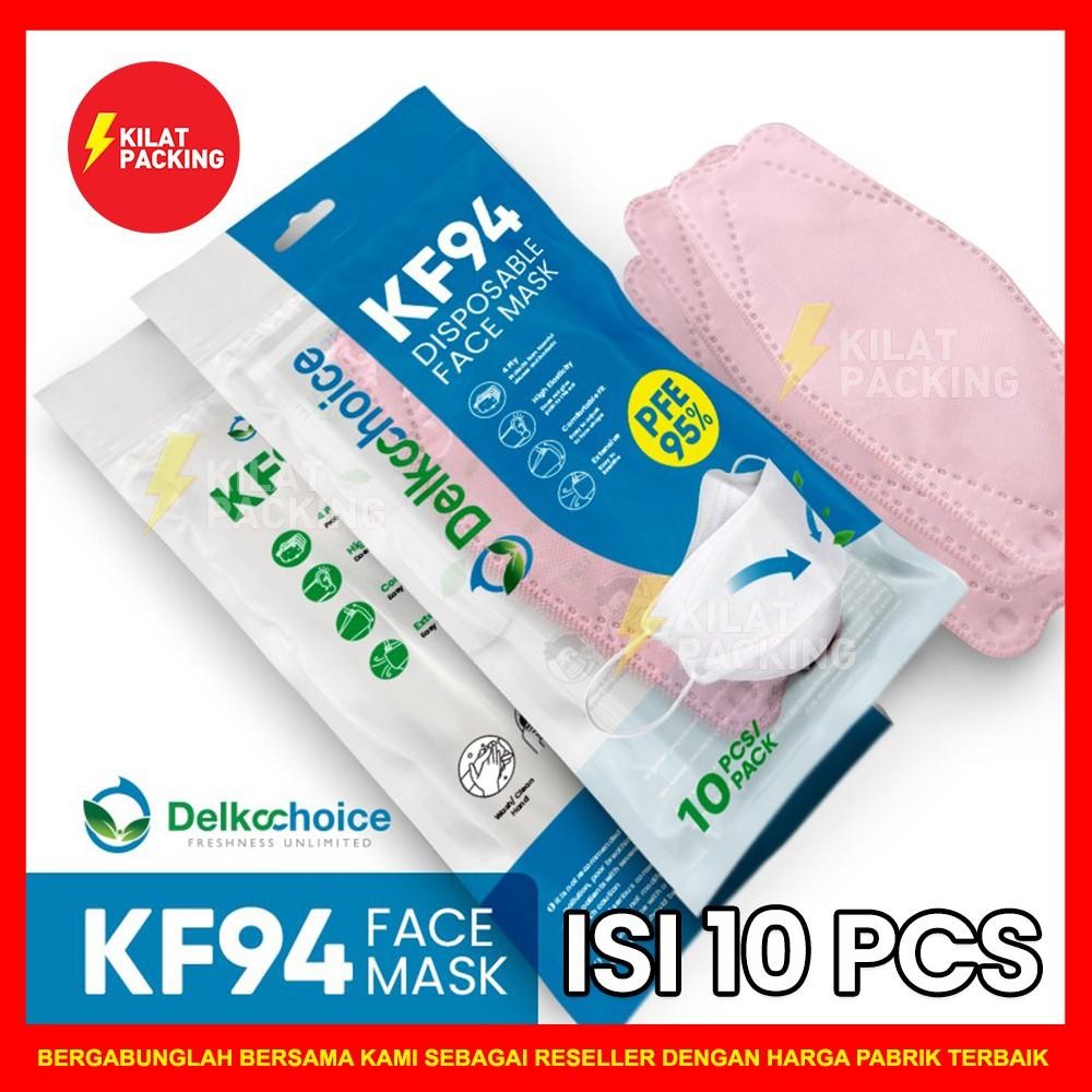 Masker Korea Kf94 / Kf94 Mask Warna Pink Premium 4 Ply (Tali Senada) Termurah Isi 10 Pcs