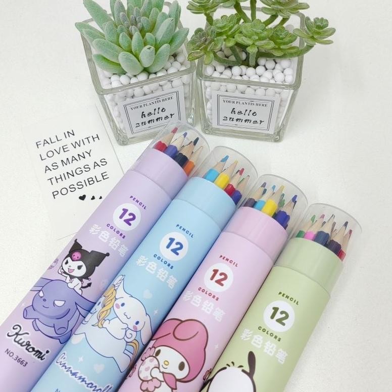 

Berkualitas Tinggi (12/24Warna) Pensil Warna Tabung / Pencil Warna Color Tube 12/24 Warna