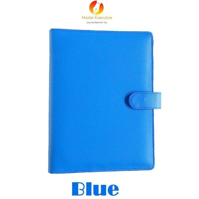 

MURAH Onix Blue / Biru Binder Kulit Kancing Exclusive 20 Ring A5 Campus