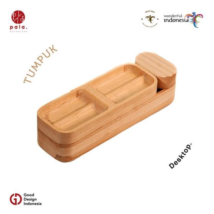 

HOT SALE PALA Nusantara Tumpuk Storage Box Alat Tulis Kantor Kayu Minimalis Maple Estetik Furniture