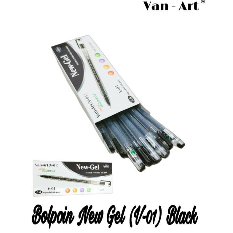 

Premium (1 Pack) Bolpoin New Gel Van-Art V-01 Hitam (1Pack 12Pc), Gel Pen Newjell Zuixua Pulpen Apel