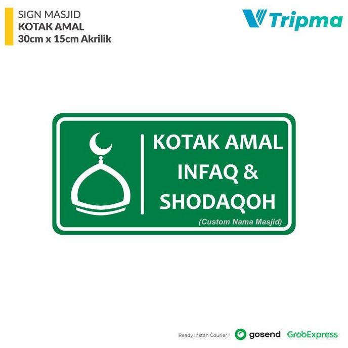 

DISKON Rambu/ Sign Masjid Kotak Infaq - 30cm x 15cm - Akrilik/ Acrylic