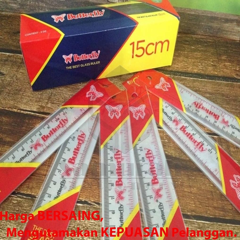 

Fungsi Penggaris Plastik Buterfly 30 Cm Per Lusin / Mika Glass Ruller Butterfly / Alat Ukur Panjang 30 Centimeter 1 Pak