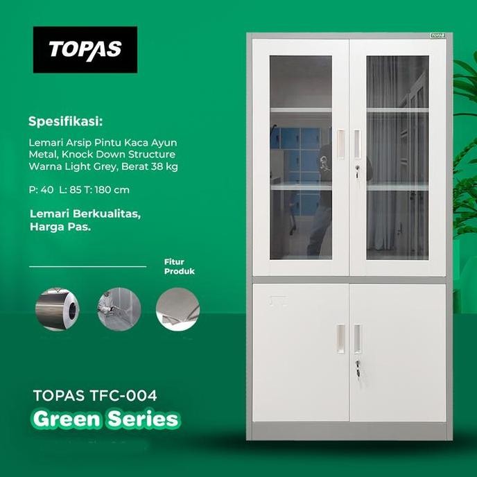 

BRG BARU TOPAS TFC 004 Lemari Arsip Besi 2 Pintu Ayun Swing Besi Kombinasi Kabinet Kantor | Filling Cabinet Dokumen Office