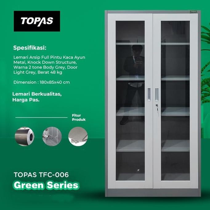 

HOT PROMO TOPAS TFC 006 Lemari Arsip Besi 2 Pintu Ayun Swing Kaca Kabinet Kantor | Filling Cabinet Dokumen Office