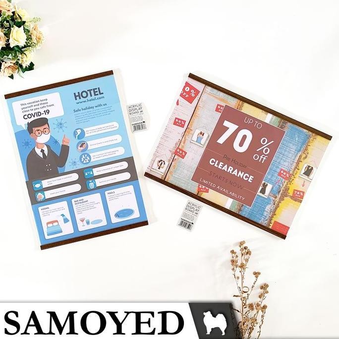 

HRG DISKON Pigura / Frame / Bingkai Poster / Brosur Akrilik Magnet Tempel Dinding / Magnetic Acrylic Display Board / Sign Holder Samoyed ADSB-W6 A3