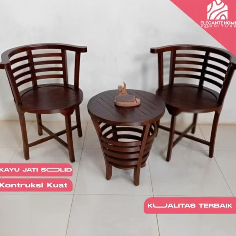 NEW Kursi Teras Cantik, Kursi Teras Kayu Jati, Kursi Teras Minimalis Modern, Kursi Teras Elegan Jati
