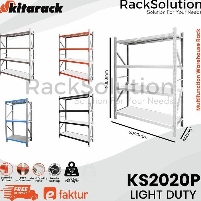 

JUAL KITARACK KS2020 STARTER Rack Gudang 2 Meter Multifungsi 200KG 4 Layer