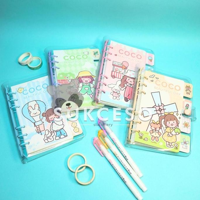 

HRG DISKON Coco Beautiful Day 6 Ring Binder A6 / Soft Binder Set Aesthetic A6