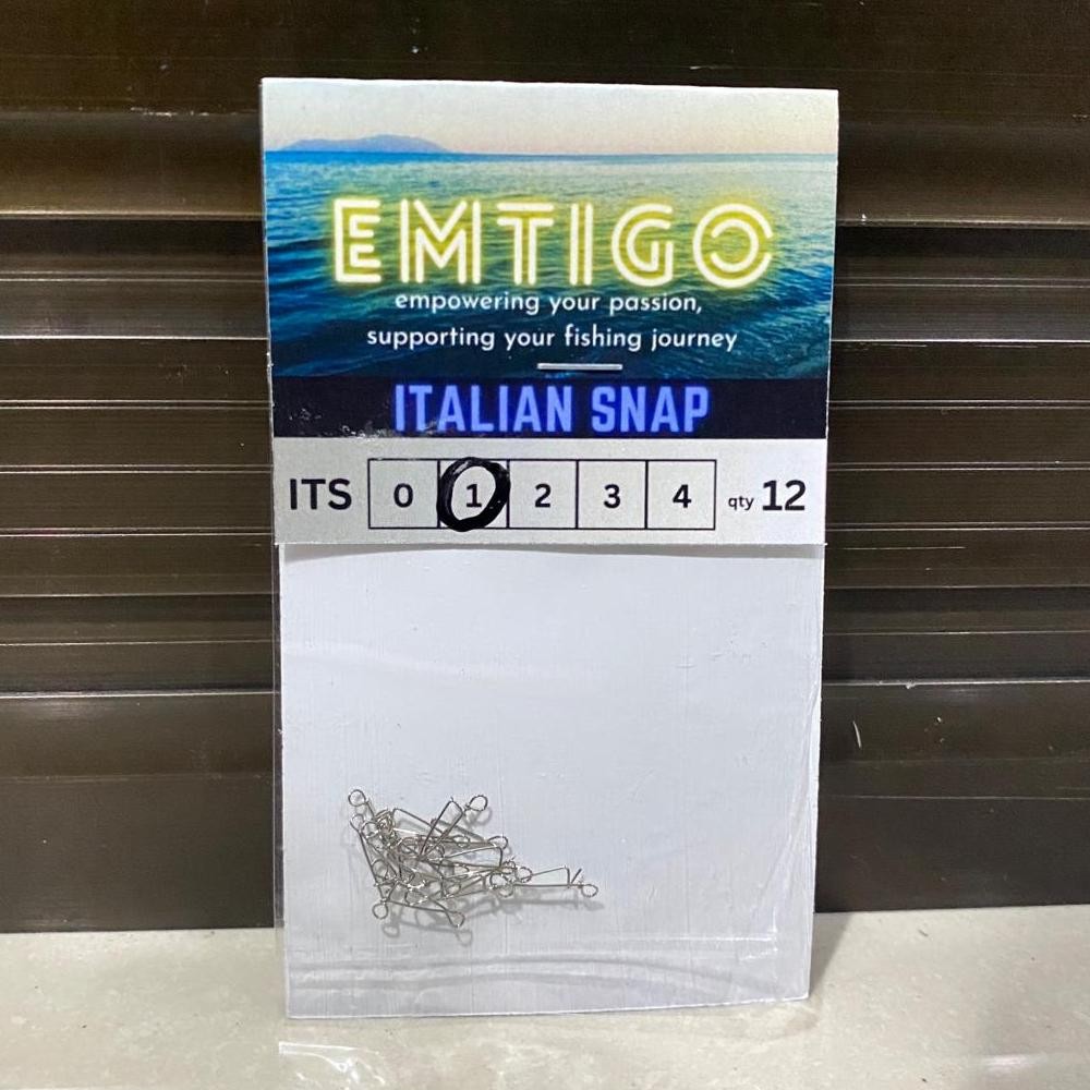 Termurah Peniti Pelampung Pancing Italian Snap Emtigo Size 0 - 3 Aman Terbaik