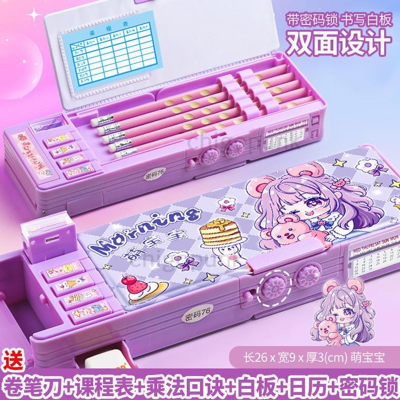 

NEW!!! Kotak Pensil Tempat Pensil Magnet Karakter Kotak Pensil Magnet Karakter Dengan Rautan Mini Pensil Case Sanrio Kuromi Hologram Lucu