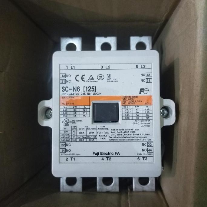MAGNETIC CONTACTOR SC-N6 2NO 2NC FUJI ELECTRIC