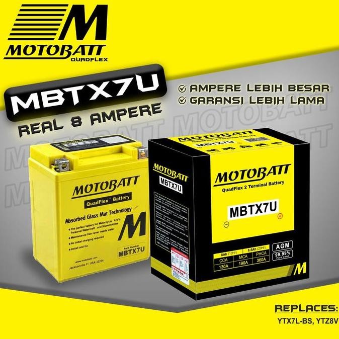 Aki Motobatt Quadflex Mbtx7U Yamaha Xmax 250 / R25 / Mt25 - Asli