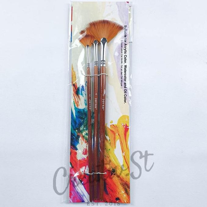 

Hot Promo !!! Joyko Kuas Lukis Set Kipas Fan Br-10-3 Art Brush Set