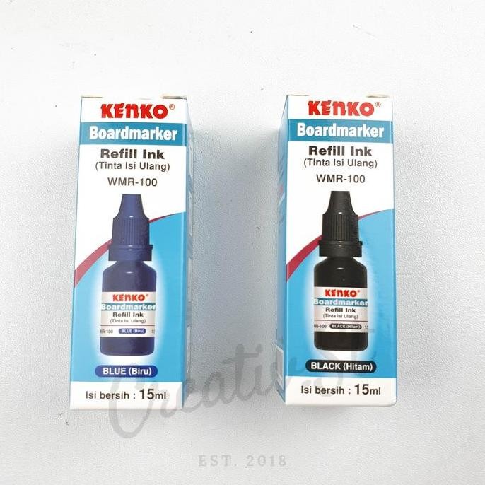 

New Collection !!! Kenko Tinta Spidol Board Marker White Board Refill Ink Wmr-100 15 Ml Hitam Biru Non Permanen