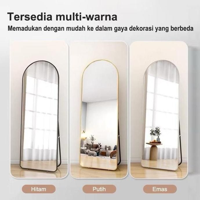Standing Mirror /Standing Mirror Aesthetic / Cermin Fullbody Packing Kayu Aman Co