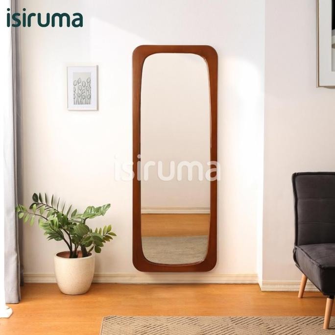 Cermin Gantung Minimalis Cermin Dinding Kayu Jati Tito Hanging Mirror - Isiruma Co