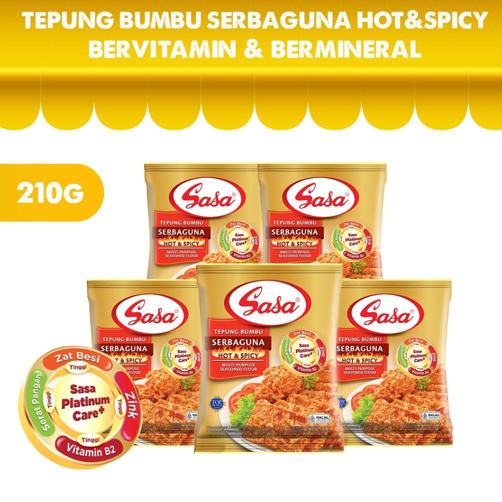 

READY STOCK Sasa Tepung Bumbu Serbaguna Hot Bervitamin & Bermineral 210gr - 5pcs
