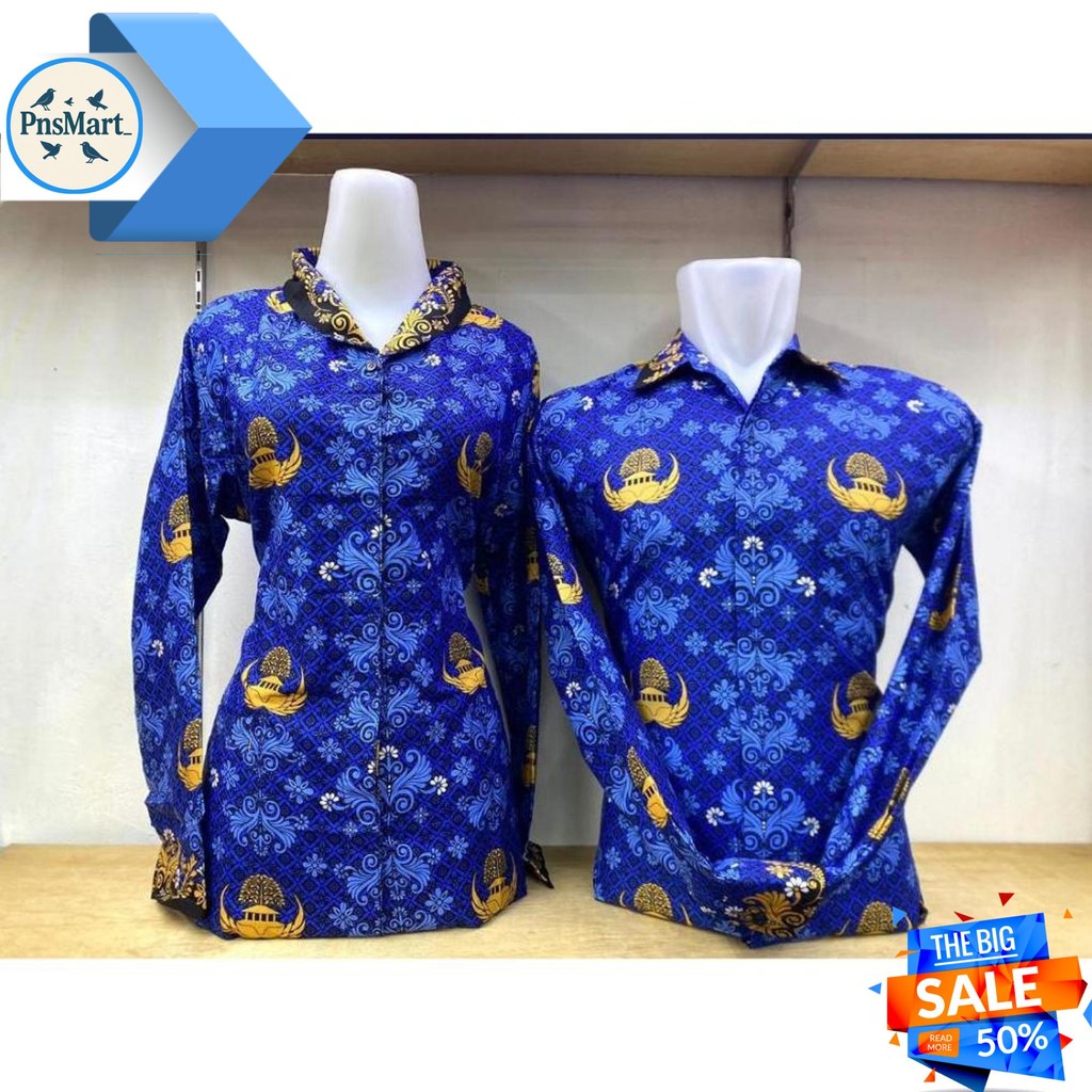 BATIK KORPRI WANITA DAN PRIA FULL FURING UKURAN JUMBO S SAMPAI 5XL MOTIF TERBARU SERAGAM PNS