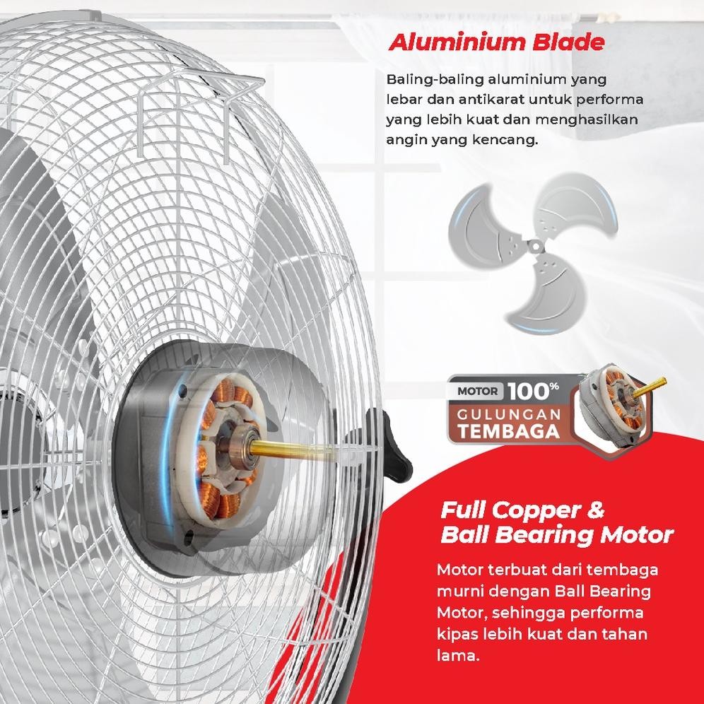 [COD READY] MASPION WALL FAN / KIPAS ANGIN PW507 S / PW 507 S / PW-507 S (20 INCH) GARANSI