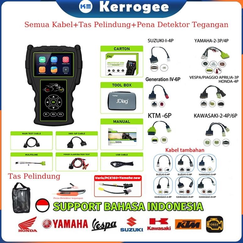 NEW Garansi 3TahunScanner JDIAG M100 PRO Paket Komplit Semua Motor Sudah Berikut Kabel Semua Motor S